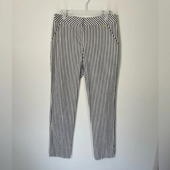 Trina Turk Striped Office Work Casual‎ Linen Ankle Pants - Picture 1 of 7
